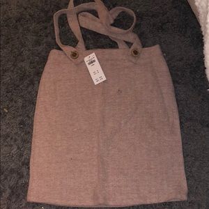 High Rise Skirt with Suspenders